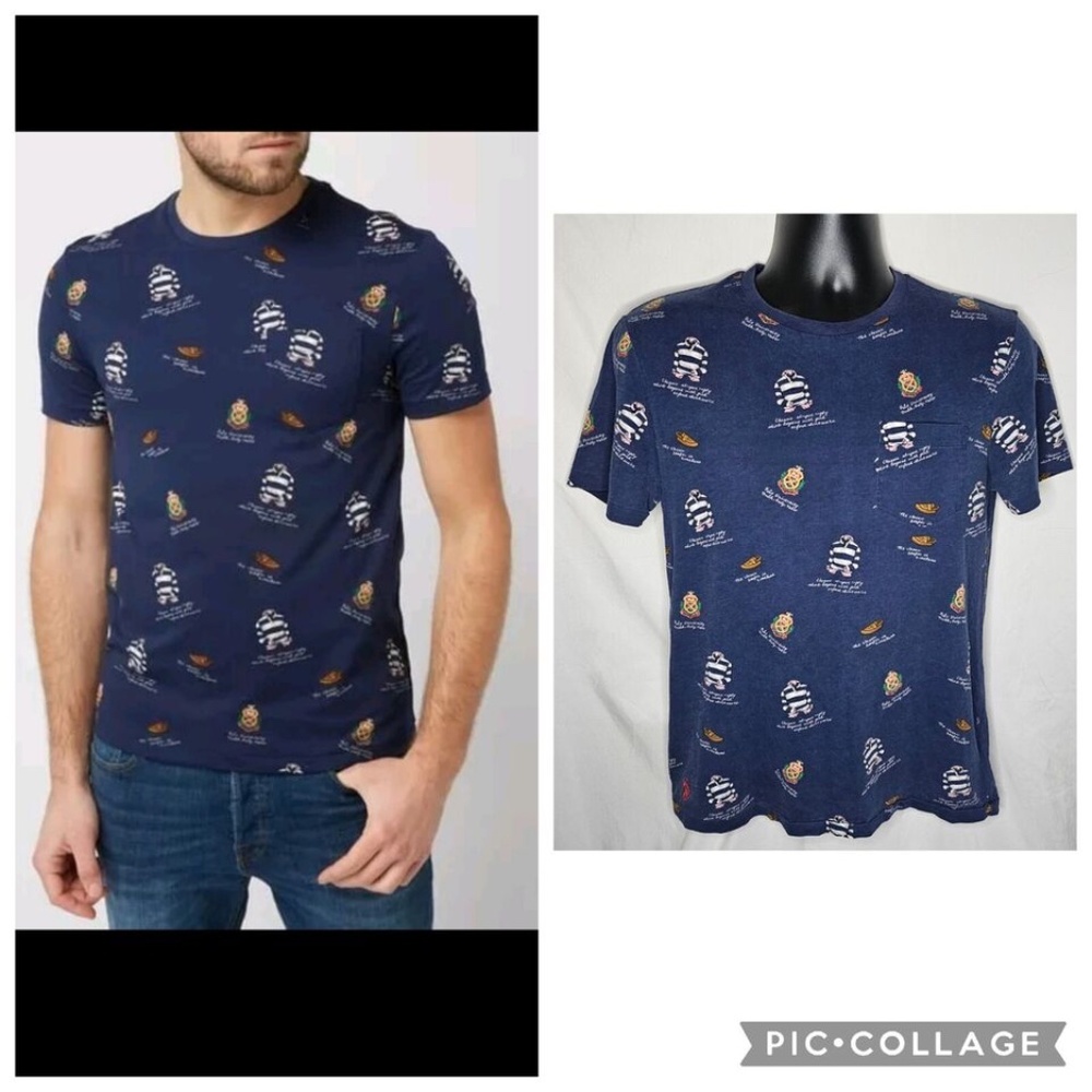 Mens Polo Ralph Lauren Custom Slim Fit Pocket Shirt Rugby University Crest Sz M